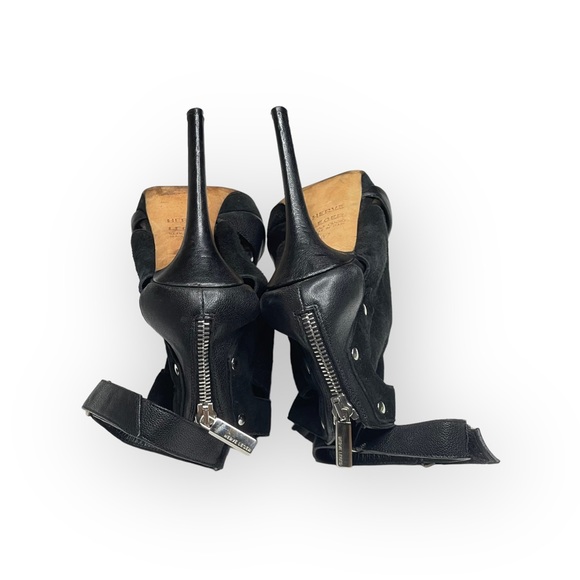 Herve Leger 𖤐 Platform Suede Leather Stiletto Heel Ankle Booties 𖤐 Black 37 7 - Picture 13 of 17